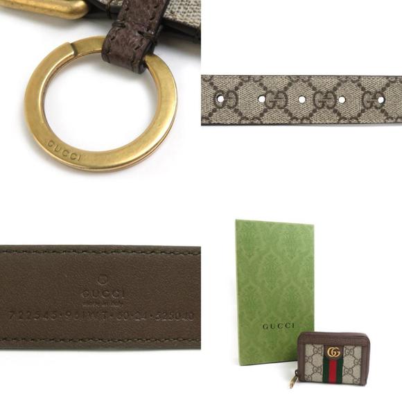 GUCCI Wallet/Coin Case Belt Pouch Ophidia GG Supreme Canvas Metal Brown Gold